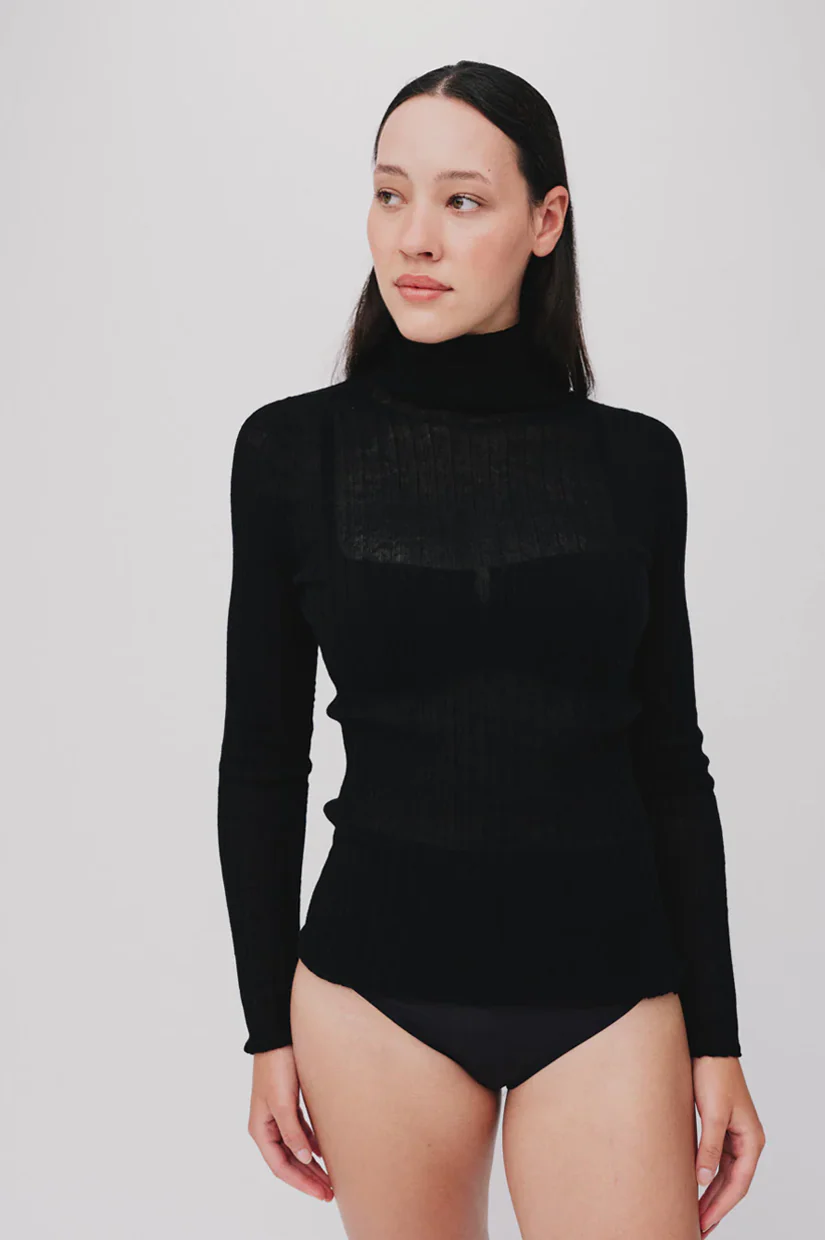 Standard Issue Merino Tulle Skivvy - Black - Image 3