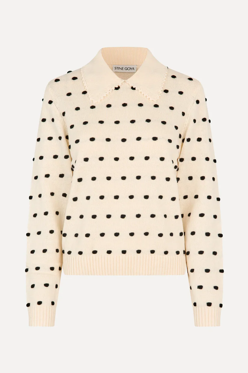 Stine Goya Bobble Polo Collar Sweater - Sunlight Bobbles - Image 3