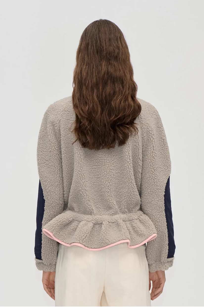 Stine Goya Dropped Shouldered Gathered Jacket - Flint Grey - Image 2
