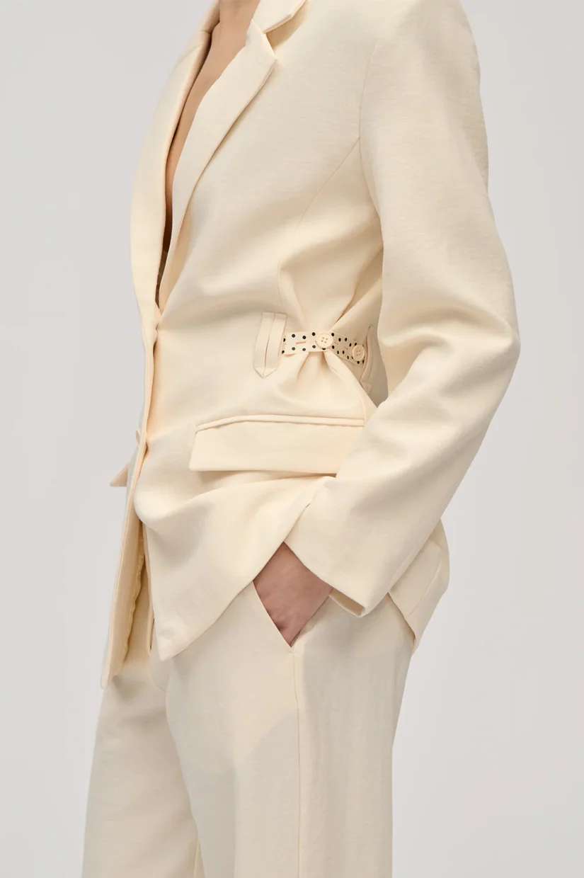 Stine Goya Elastic Detail Tailoring Blazer - Eggnog - Image 2