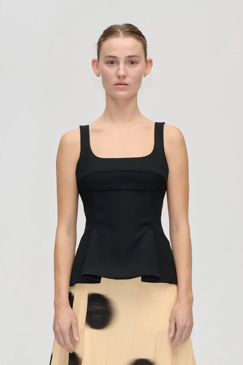 Stine Goya Sleeveless Fitted Waist Top - Black