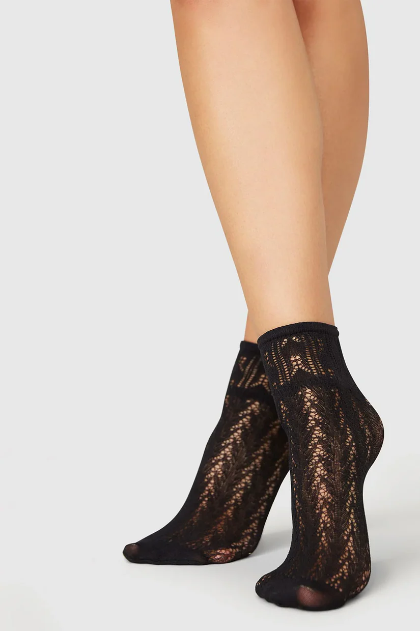 Swedish Stockings Erica Crochet Socks - Black - Image 3