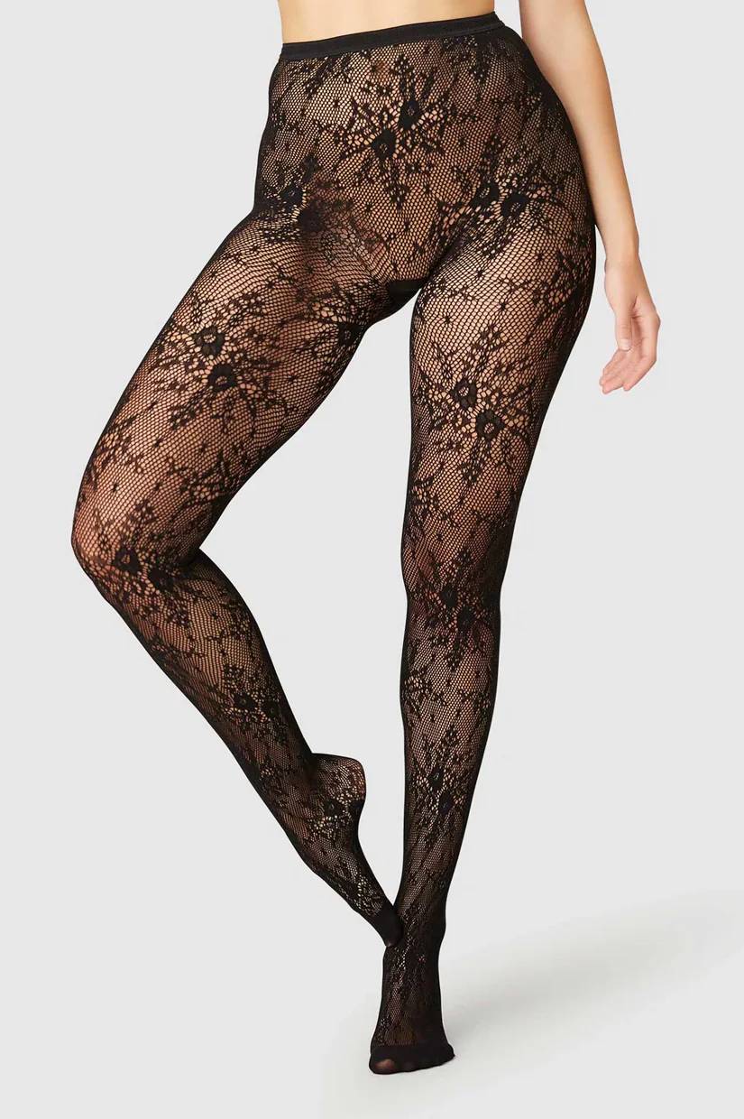 Swedish Stockings Rosa Lace Tights - Black - Image 3