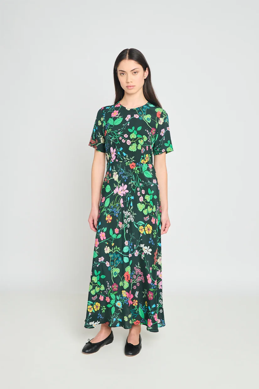 Twenty Seven Names Madeleine Dress - Deep Green Floral - Image 3