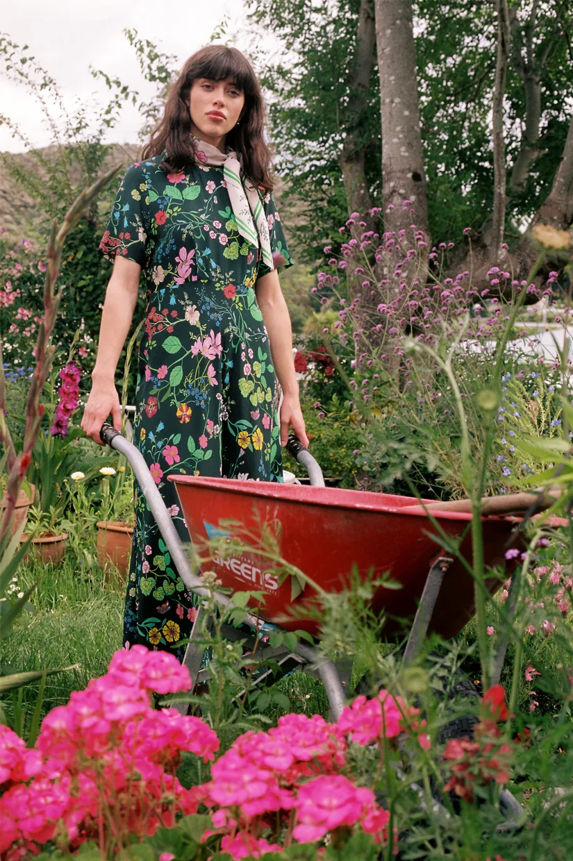 Twenty Seven Names Madeleine Dress - Deep Green Floral - Image 4