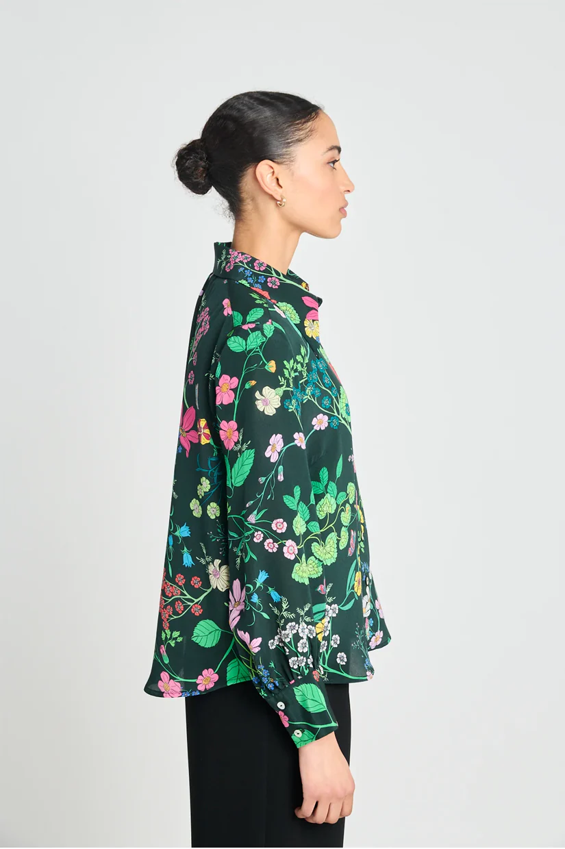 Twenty Seven Names Marigold Shirt - Deep Green Floral - Image 2