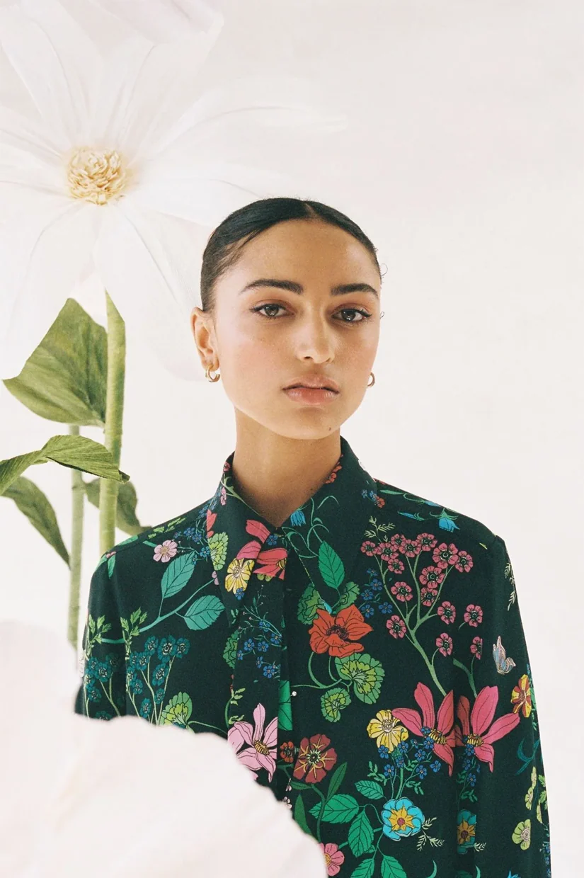 Twenty Seven Names Marigold Shirt - Deep Green Floral - Image 4