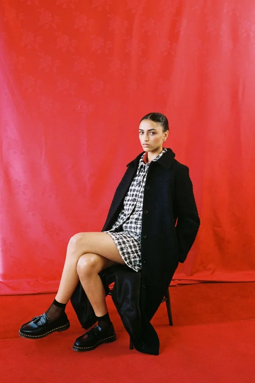 Twenty Seven Names Maya Jacket - Black & Cream Check - Image 2