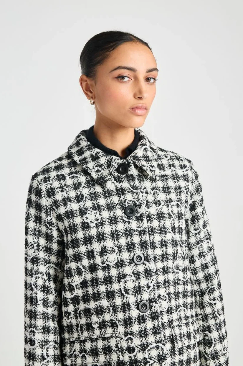 Twenty Seven Names Maya Jacket - Black & Cream Check - Image 3