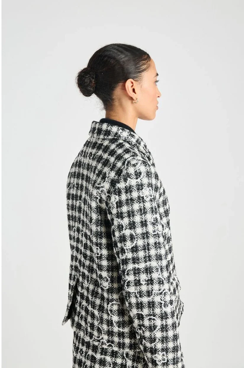 Twenty Seven Names Maya Jacket - Black & Cream Check - Image 4