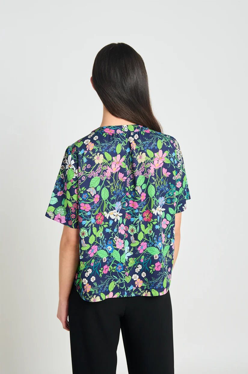 Twenty Seven Names Onward Tee - Navy Floral - Image 3
