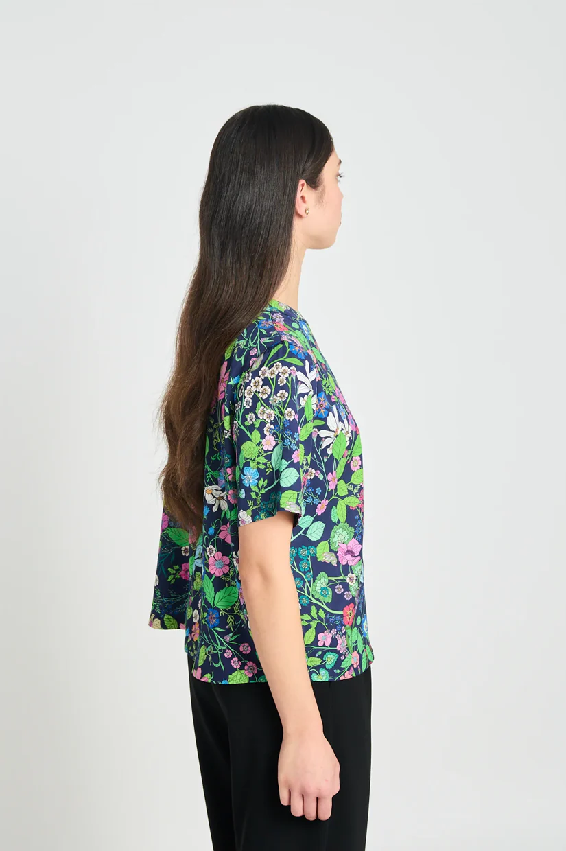 Twenty Seven Names Onward Tee - Navy Floral - Image 4