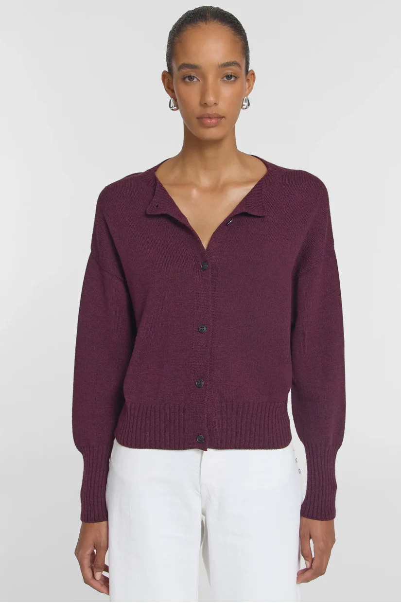Viktoria & Woods Hart Merino Cardigan - Garnet