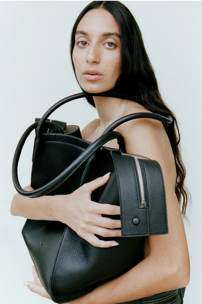 Yu Mei Claudia Tote - Black Deer Nappa - Image 4