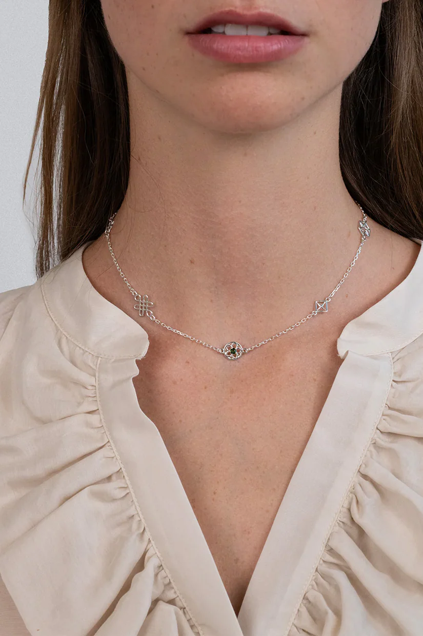 Zoe & Morgan Aura Necklace - 925 Sterling Silver with Chrome Diopside - Image 2
