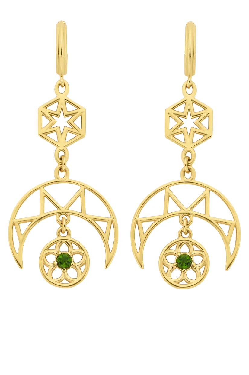 Zoe & Morgan Balance Earrings - 22k Gold Plate with Chrome Diopside - Image 4