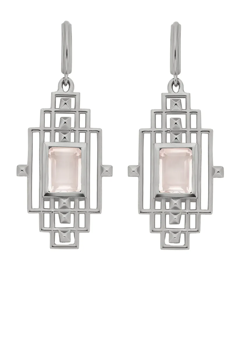Zoe & Morgan Bliss Earrings - 925 Sterling Silver with Rose Quartz - Image 4