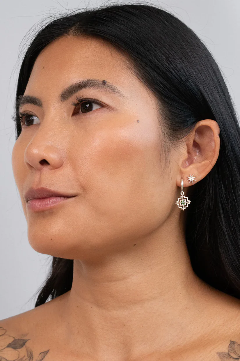 Zoe & Morgan Centered Earrings - 925 Sterling Silver with Chrome Diopside - Image 2