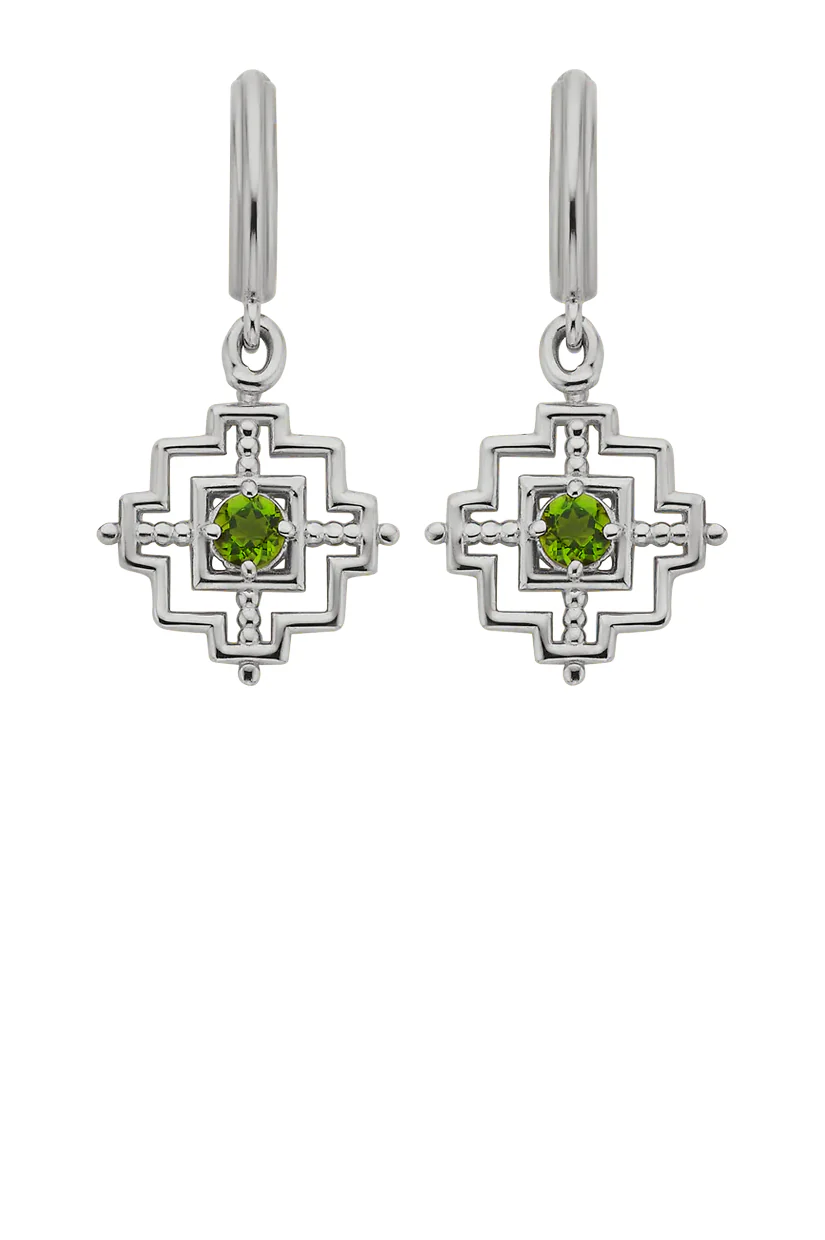 Zoe & Morgan Centered Earrings - 925 Sterling Silver with Chrome Diopside - Image 4