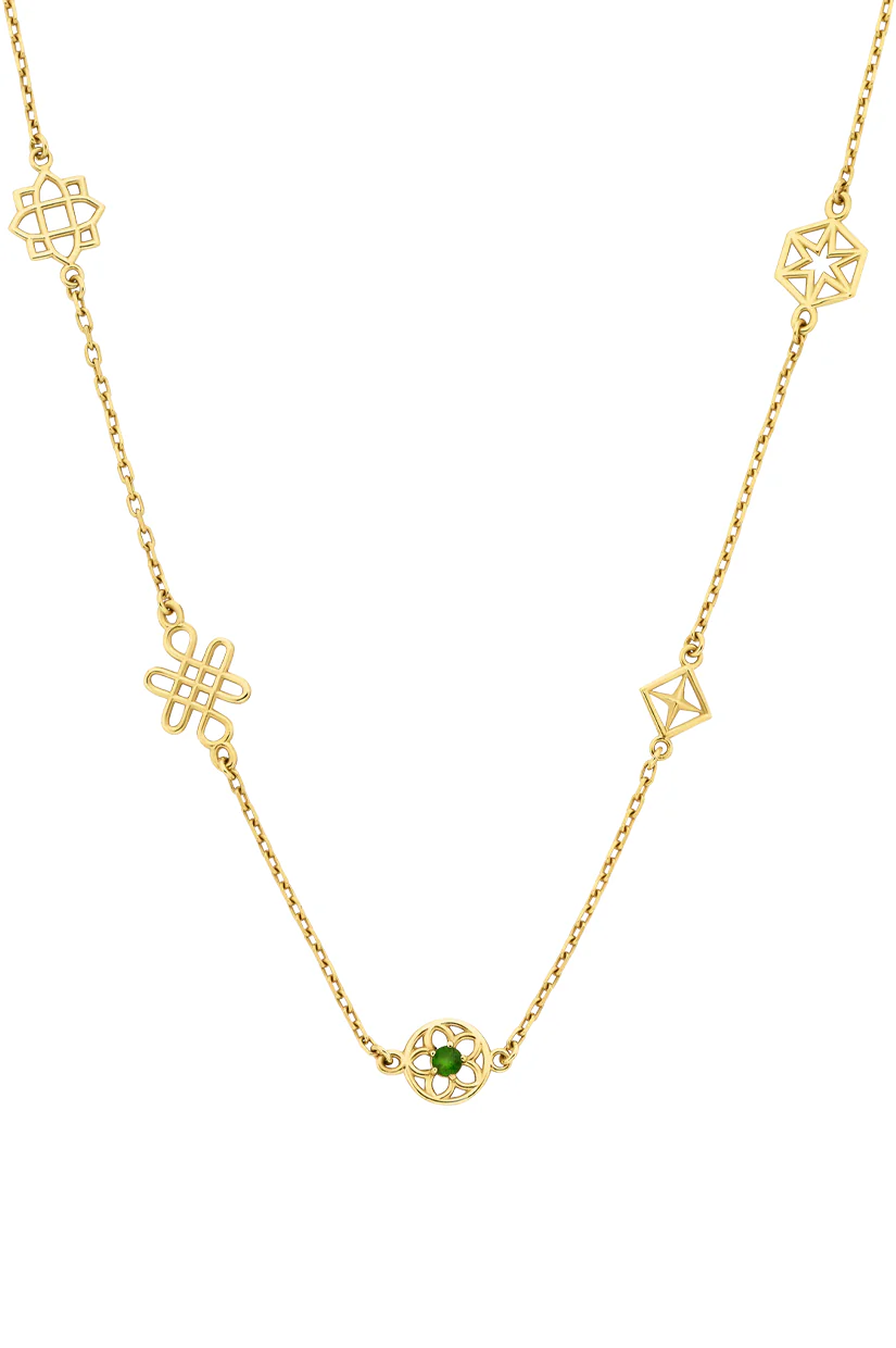Zoe & Morgan Aura Necklace - 22k Gold Plate with Chrome Diopside - Image 4