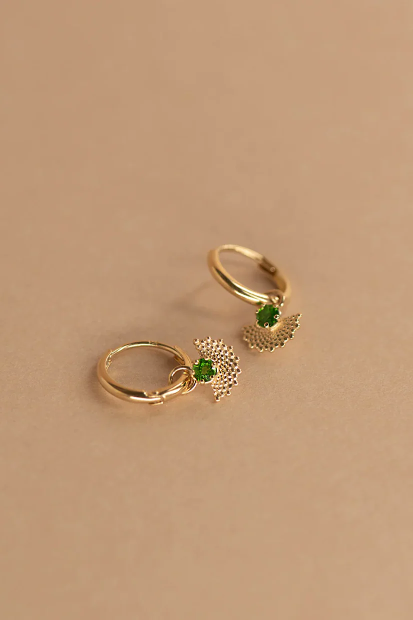 Zoe & Morgan Eos Earrings - 22k Gold Vermeil/Chrome Diopside - Image 3