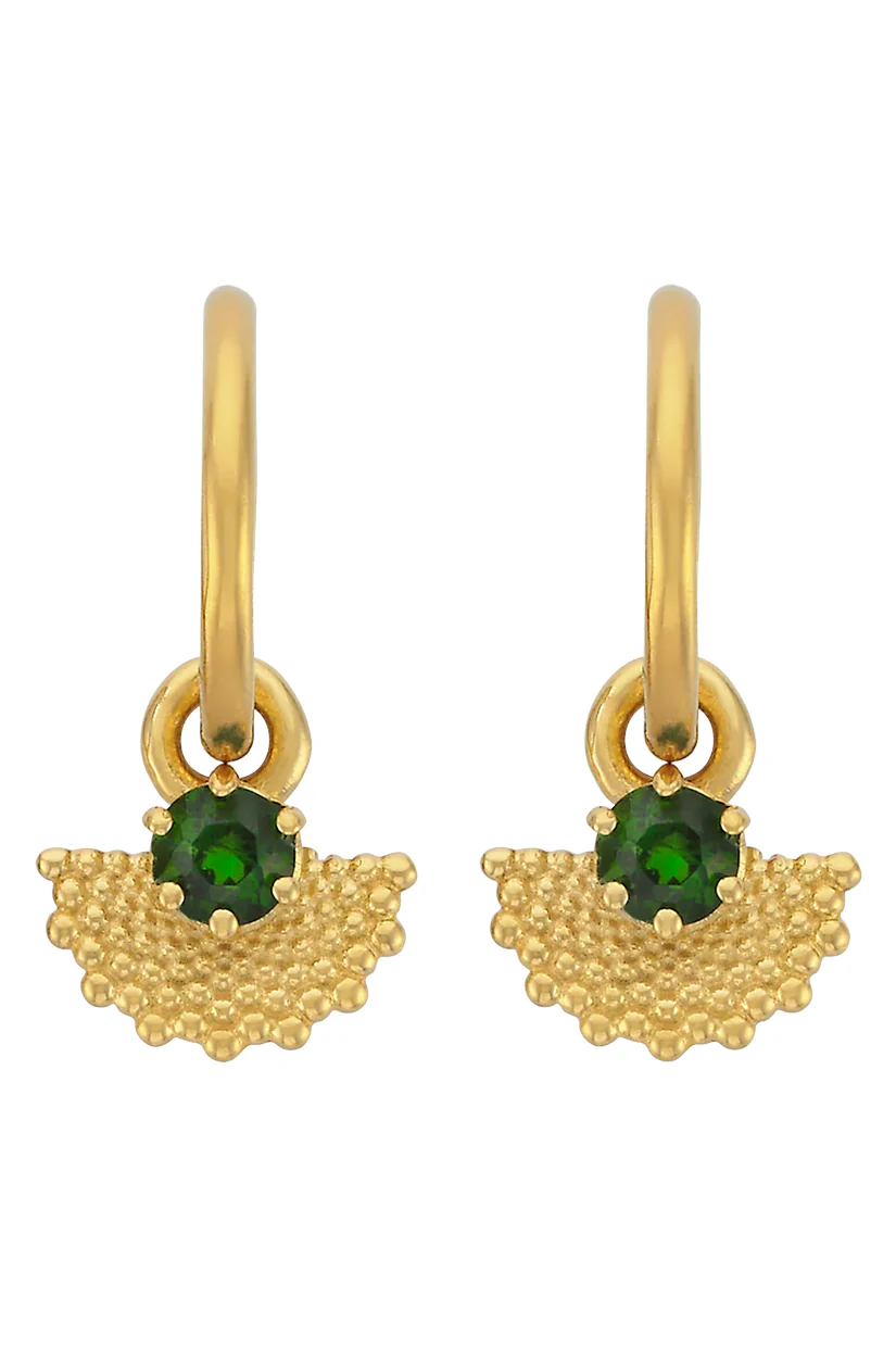 Zoe & Morgan Eos Earrings - 22k Gold Vermeil/Chrome Diopside - Image 4