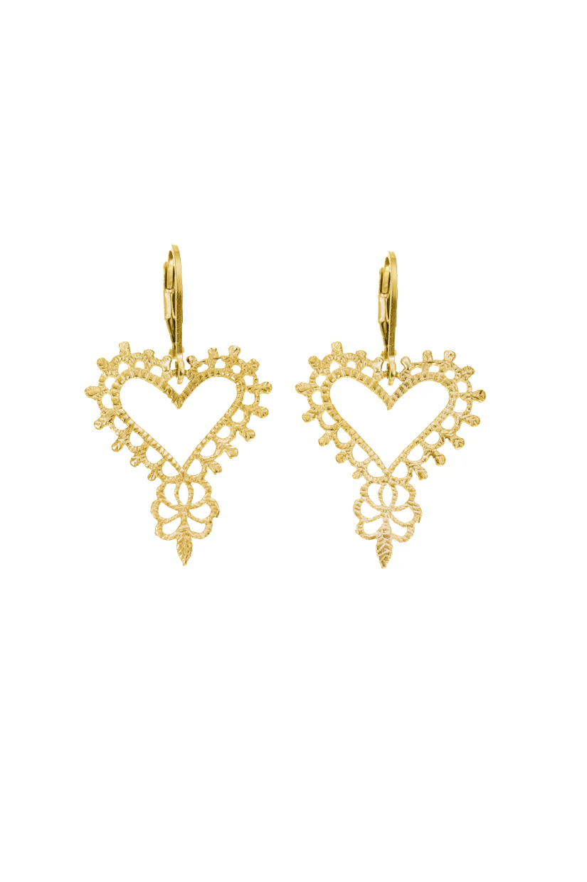 Zoe & Morgan Gypsy Heart Earrings - Gold - Image 3