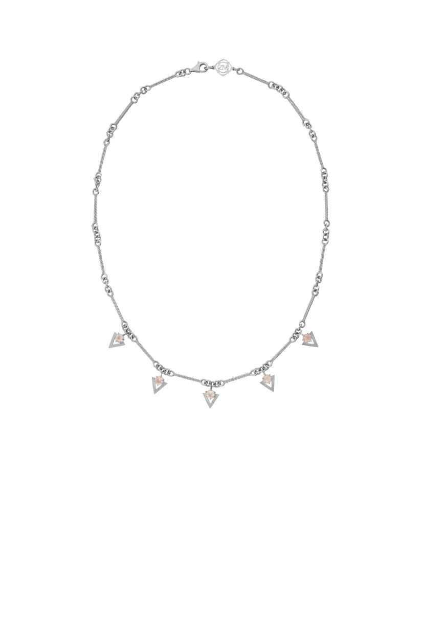 Zoe & Morgan Hyacinth Necklace - Sterling Silver Rose Quartz - Image 3