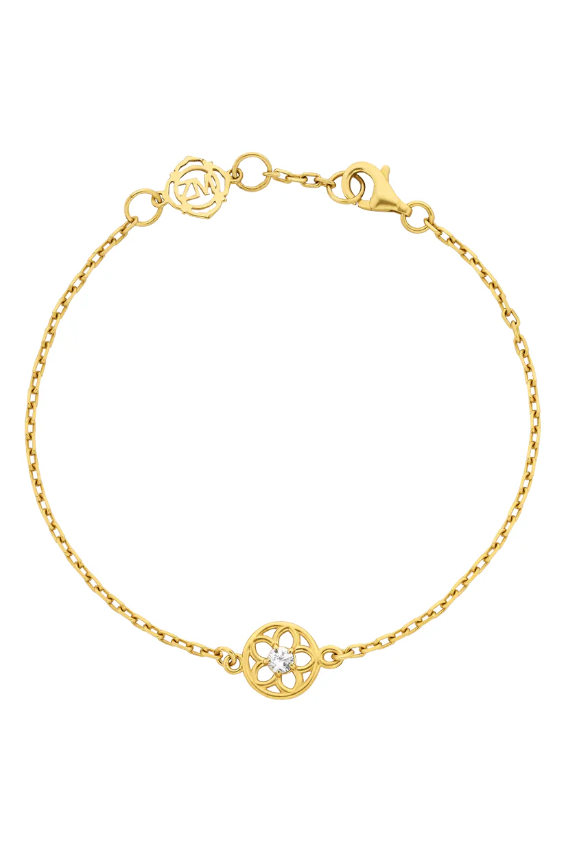 Zoe & Morgan Manuka Bracelet - 22k Gold Plate with White Zircon - Image 4