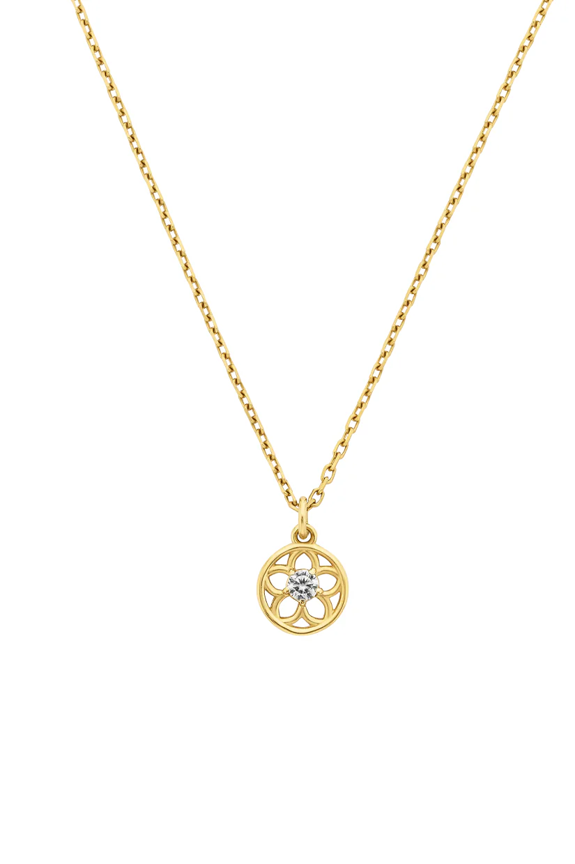 Zoe & Morgan Manuka Necklace - 22k Gold Plate with White Zircon - Image 4
