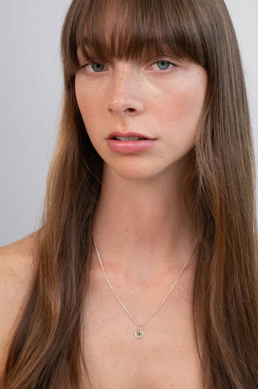 Zoe & Morgan Manuka Necklace - 925 Sterling Silver with Chrome Diopside - Image 2