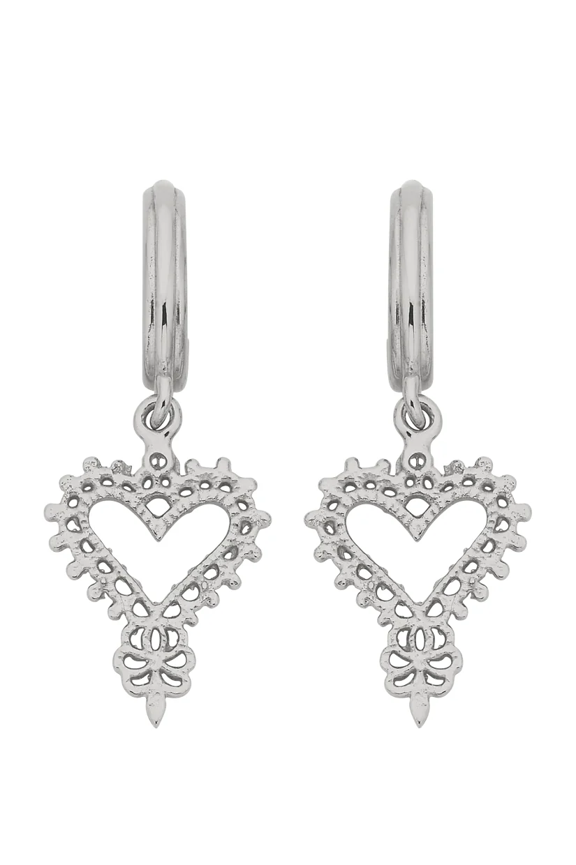 Zoe & Morgan Mini Gypsy Heart Earrings - 925 Sterling Silver - Image 4