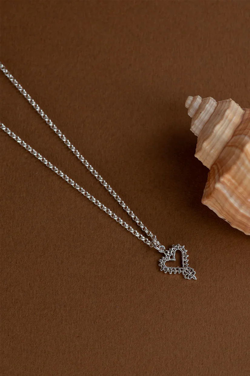 Zoe & Morgan Mini Gypsy Heart Necklace - 925 Sterling Silver