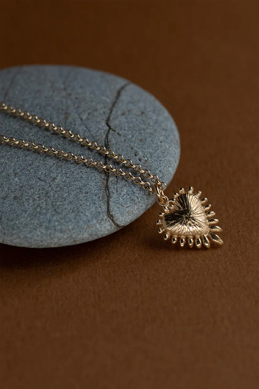 Zoe & Morgan Mini Heart Rays Necklace - 22k Gold Vermeil
