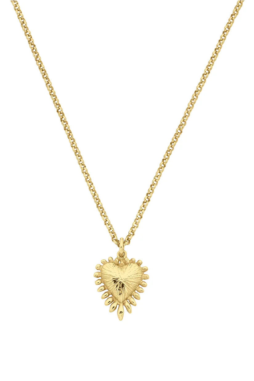 Zoe & Morgan Mini Heart Rays Necklace - 22k Gold Vermeil - Image 4