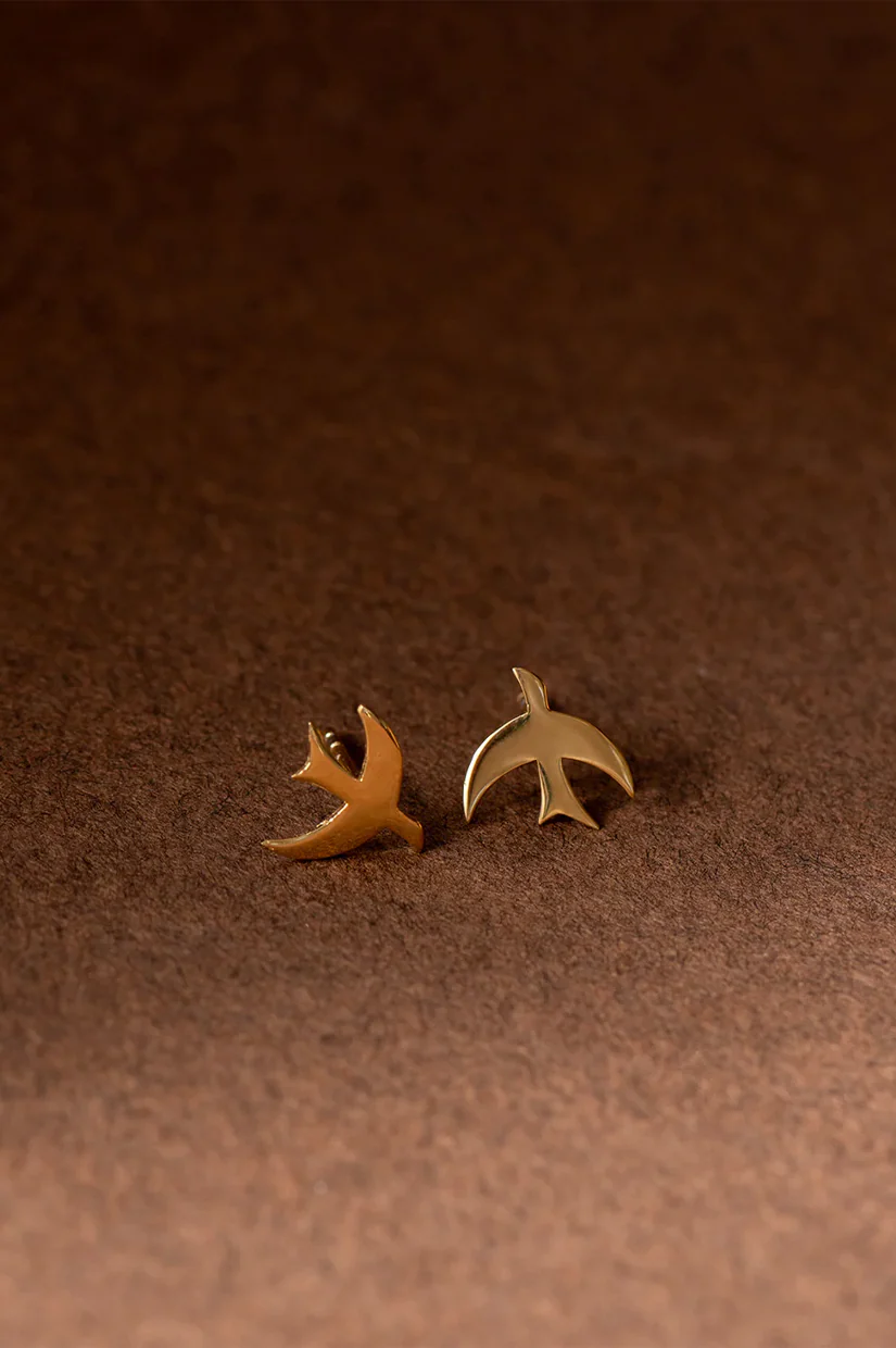 Zoe & Morgan Moonbird Stud - 22k Gold Plate