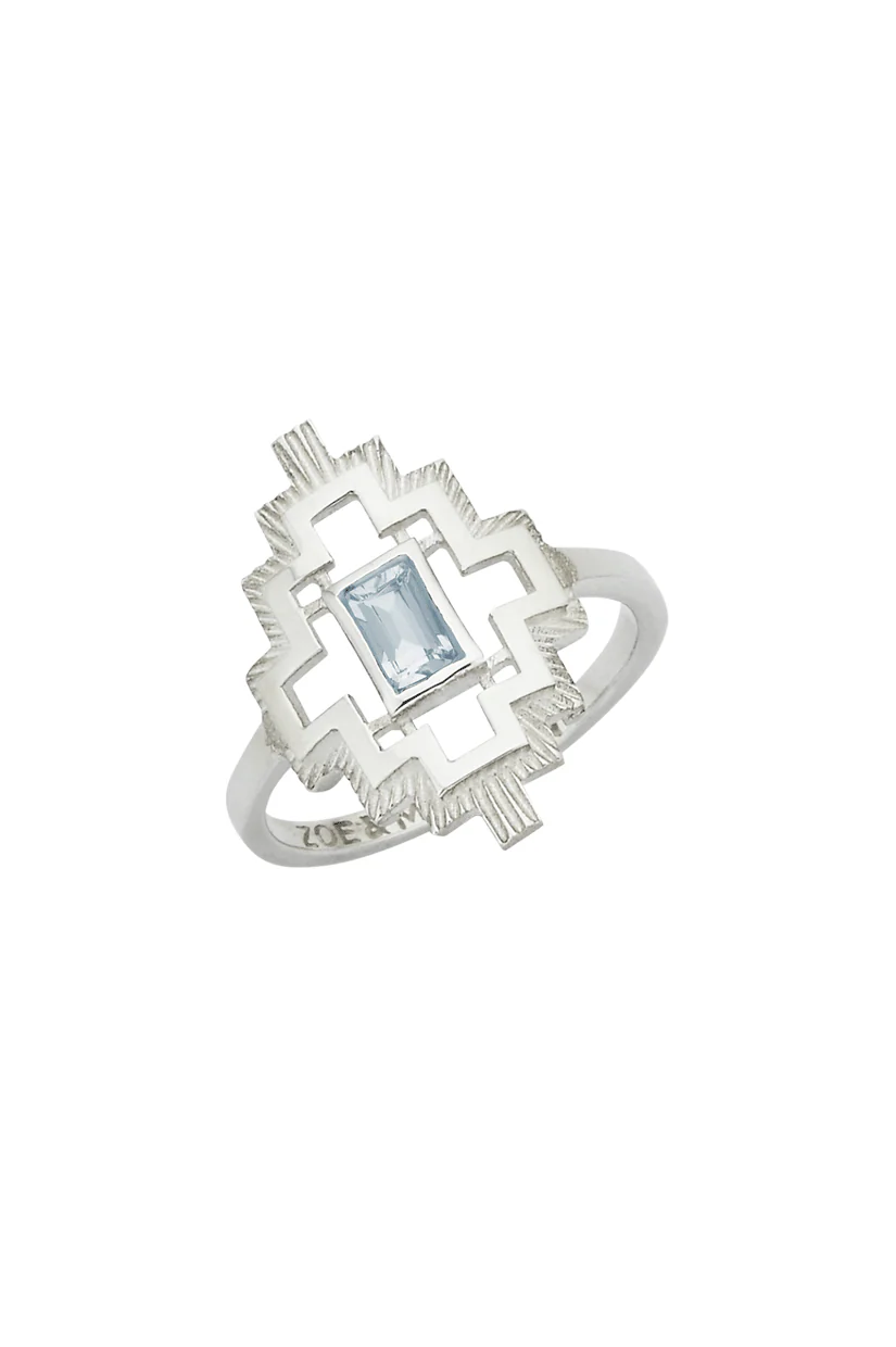 Zoe & Morgan Munay Ring - 925 Sterling Silver with Aquamarine - Image 3