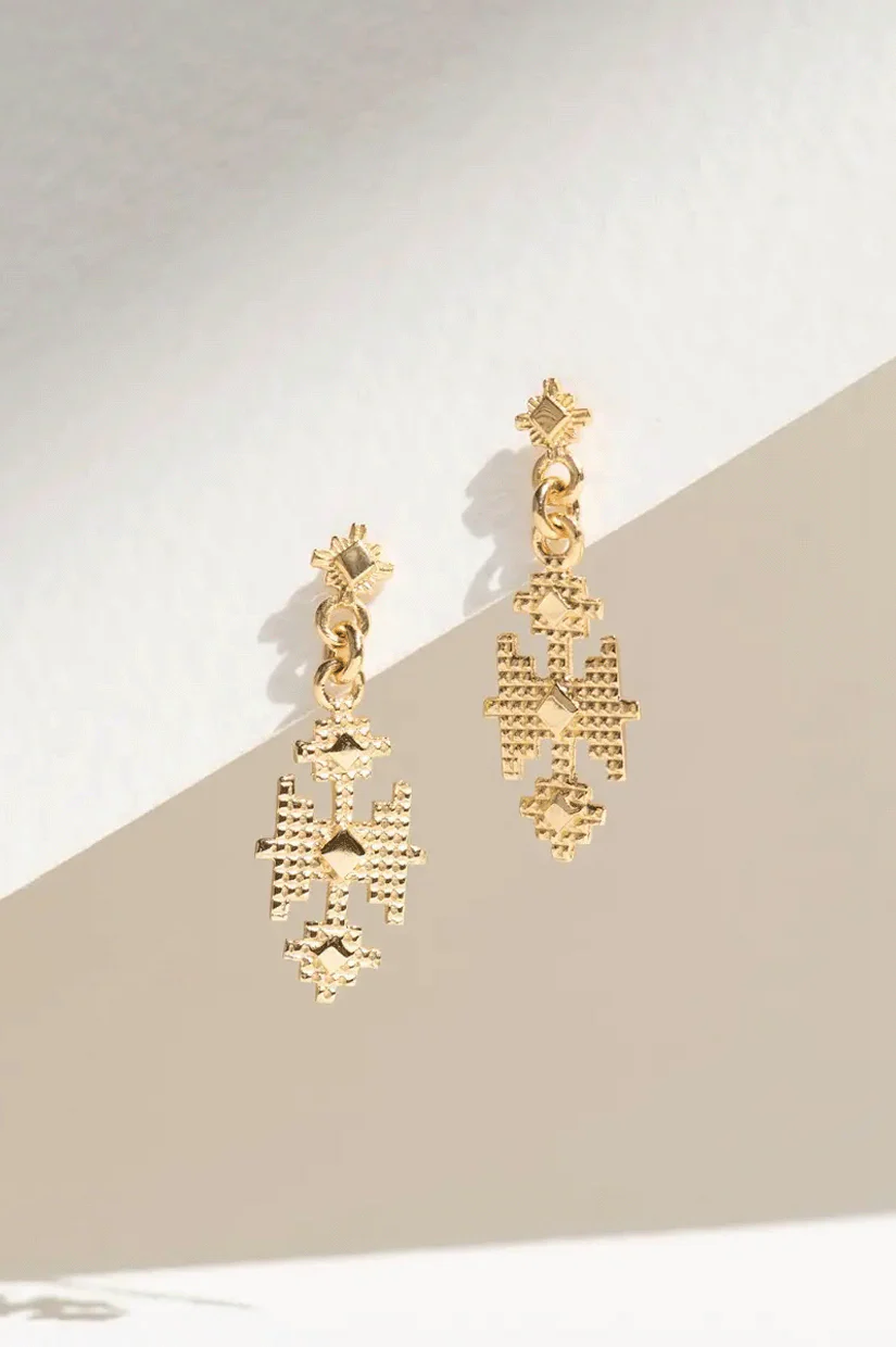 Zoe & Morgan Pisac Earrings - 22k Gold Plate