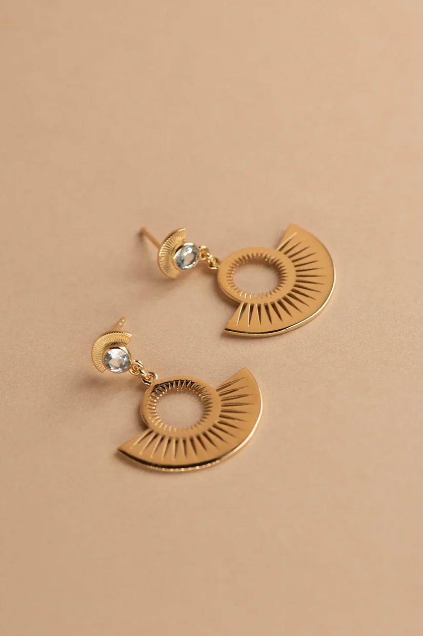 Zoe & Morgan Pocket Full of Sunshine Earrings - Gold Vermeil/Aquamarine - Image 2