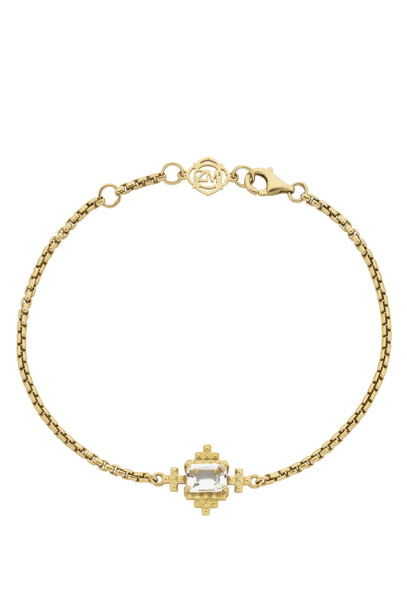 Zoe & Morgan Reya Bracelet - 22k Gold Plate/White Topaz - Image 3