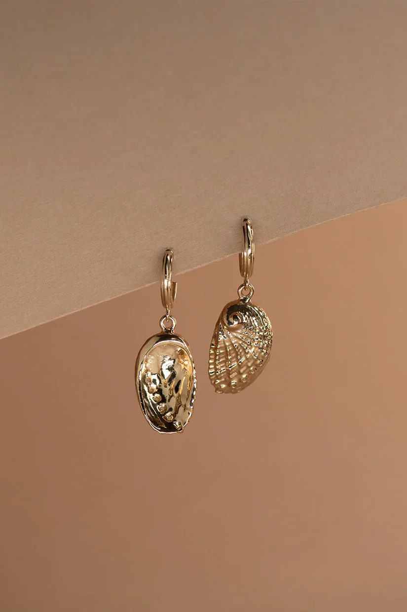 Zoe & Morgan Soul Paua Earrings - 22k Gold Vermeil - Image 3